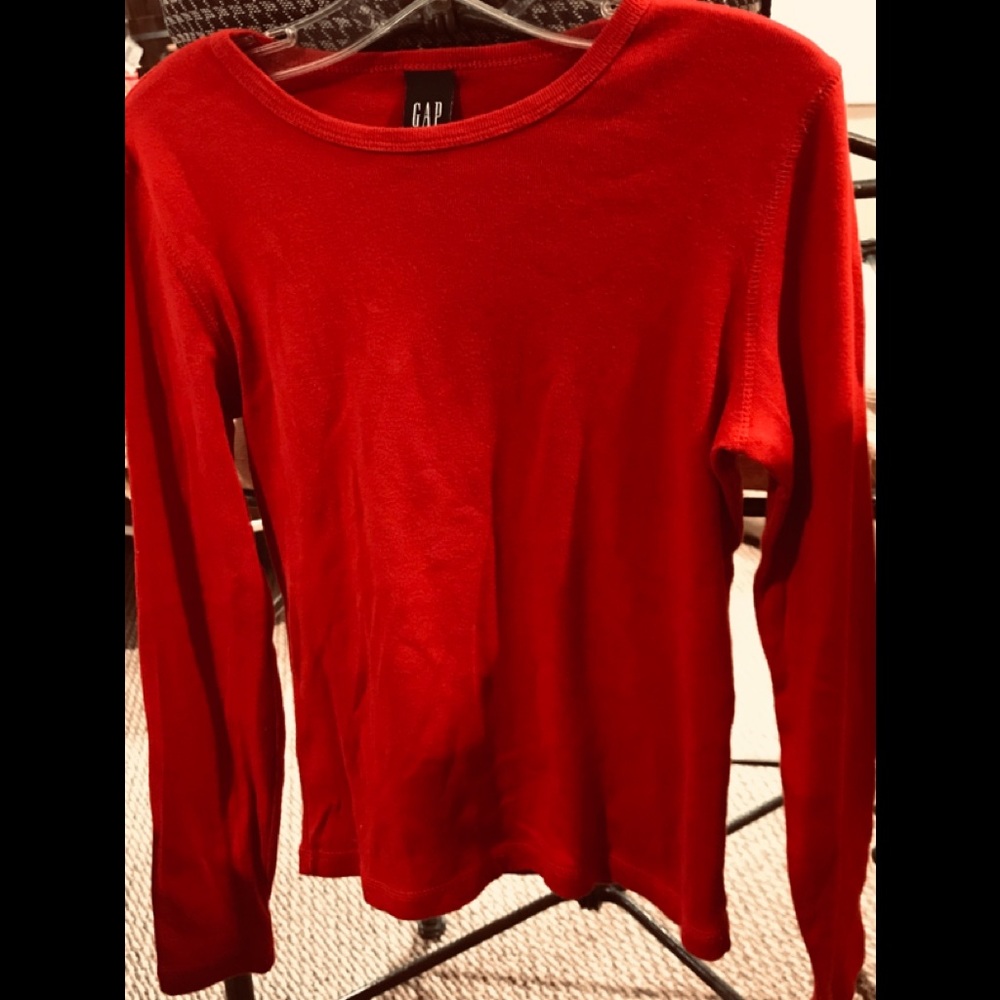Gap Red Long Sleeve Cotton Shirt